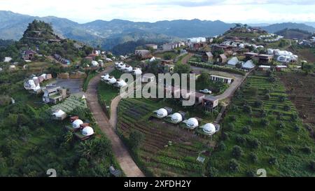 Drone View Of Mon Jam In Chiang Mai Thailand Stockfoto