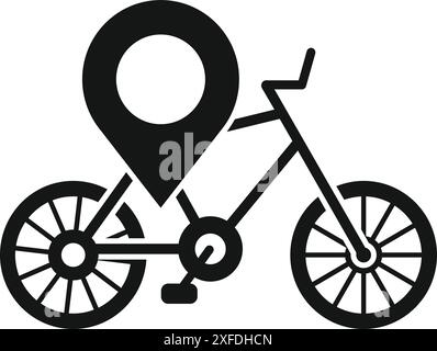 Die Pin zeigt einen Fahrradverleih oder einen Fahrradladen Stock Vektor