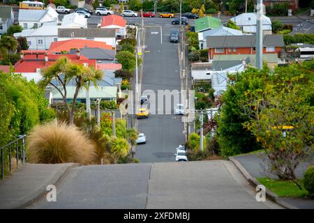 Steilste Straße der Welt - Dunedin - Neuseeland Stockfoto