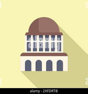 Das Parlamentsgebäude mit Säulen und großer Kuppel repräsentiert Regierung, Macht und Gerechtigkeit Stock Vektor