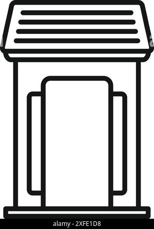 Zeilengrafik-Symbol eines Transformatorvaults, der die Netzwerkinfrastruktur für die Stromverteilung bereitstellt Stock Vektor