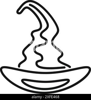 Einfache Linienzeichnung eines Hexenhutes, perfekt für halloween oder gruselige Designs Stock Vektor