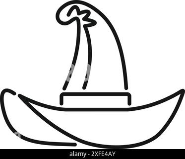 Einfache Linienzeichnung eines Hexenhutes mit geschwungener Krempe, perfekt für gruselige halloween-Designs Stock Vektor