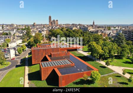 Frankreich, Aveyron, Rodez, Soulages Museum (Luftaufnahme) Stockfoto