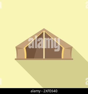 Minimalistische Illustration mit einem Campingzelt, ideal für Projekte im Zusammenhang mit Outdoor-Aktivitäten, Tourismus und Abenteuer Stock Vektor
