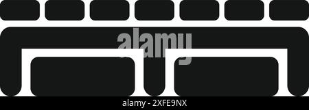 Lange Bank mit Rückenlehne als perfekte Möbel für Wartezimmer in der Klinik Stock Vektor