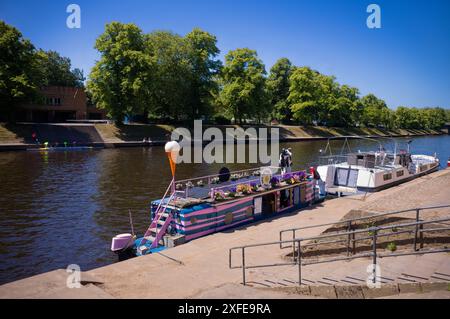 Das Full Moo, Eiskrem Boot, das in York ankert Stockfoto