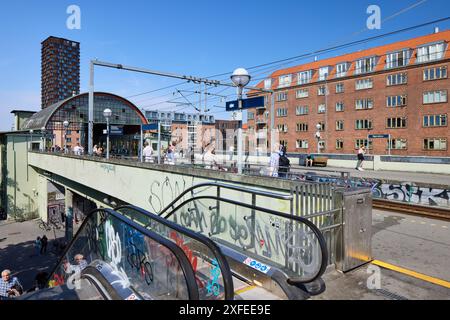 Bahnhof Nørrebro, entworfen von Knud Tanggaard Seest, 1930; Kopenhagen, Dänemark Stockfoto