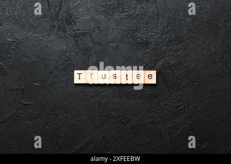 Treuhänder Wort auf Holz Block geschrieben. treuhänder Text auf Tisch, Konzept. Stockfoto