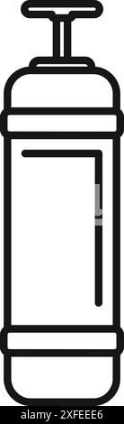 Einfaches Strichgrafik-Symbol eines Feuerlöschers, das für das Löschen von Bränden und die Gewährleistung der Sicherheit unerlässlich ist Stock Vektor