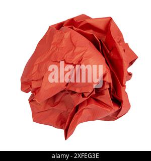Zerknittertes Papier auf weißem Hintergrund, abstrakt Stockfoto
