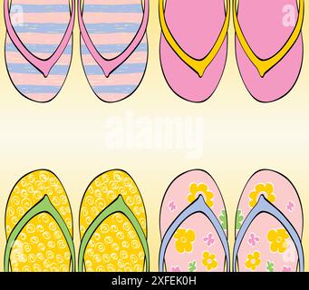 Vektor-Flipflops. Illustration der Strandsandalen Stock Vektor