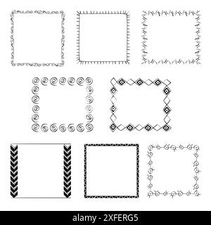 Satz von Rahmen für Ihren Text. Vektorabbildung Stock Vektor