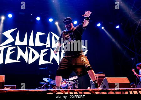 Mailand, Italien. Juli 2024. Mike Muir von Suizidal Tendencies tritt am 2. Juli 2024 live beim Rugby Sound Festival in der Nähe von Milano auf (Foto: Mairo Cinquetti/NurPhoto). Quelle: NurPhoto SRL/Alamy Live News Stockfoto