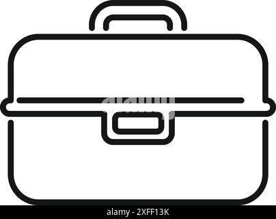 Schwarze Umrissfigur einer Lunchbox, perfekt für die Aufbewahrung von Lebensmitteln oder Picknicks Stock Vektor
