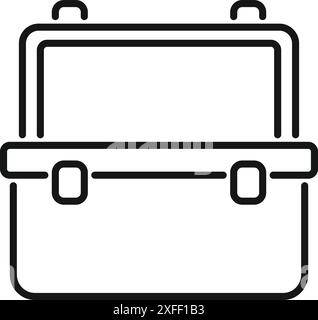 Einfaches Lunchbox-Symbol mit Griff, das das Konzept der Aufbewahrung von Lebensmitteln für Picknicks, Arbeit oder Schule repräsentiert Stock Vektor
