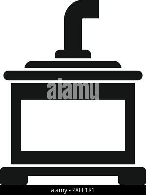 Schwarze Silhouette eines Vintage-Grammophons, das eine Schallplatte spielt Stock Vektor