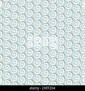 Seashell nahtlose neutrale Farbvektormuster. Kritzeln Sie farbenfrohen Hintergrund. Skizzenobjekte Meeresillustration. Endlose Vektortextur für digitale Bilder Stock Vektor