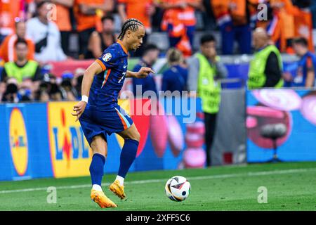MÜNCHEN - 2. JULI 2024: Das Fußballspiel der EURO 2024 Rumänien gegen die Niederlande in der Alianz Arena Stockfoto