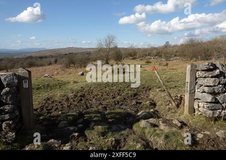 Hutton Roof Crags oberhalb von Burton in Kendal Westmorland und Furness, ehemals Cumbria England Stockfoto