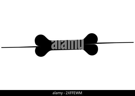 Hundeknochen Silhouette Vektor-Kunst Illustration Stock Vektor