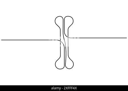 Die durchgehende einzeilige Zeichnung der isolierten Umrissvektorgrafik des Hundes Stock Vektor