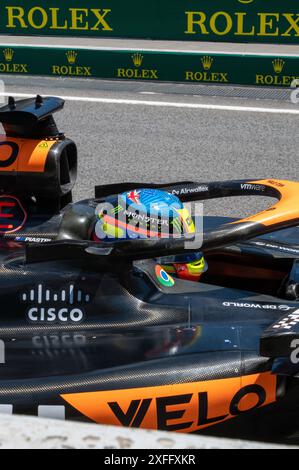 Montmelò, Barcelona Spanien - 06 23 2024: F1-Fahrer und Formel-1-Autos beim spanischen GP Spanien 2024 Stockfoto