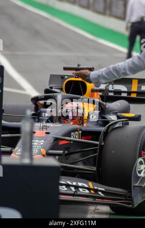 Montmelò, Barcelona Spanien - 06 23 2024: F1-Fahrer und Formel-1-Autos beim spanischen GP Spanien 2024 Stockfoto