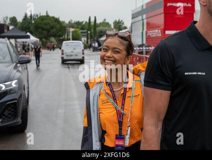 Montmelò, Barcelona Spanien - 06 23 2024: F1-Fahrer und Formel-1-Autos beim spanischen GP Spanien 2024 Stockfoto