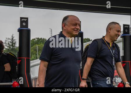 Montmelò, Barcelona Spanien - 06 23 2024: F1-Fahrer und Formel-1-Autos beim spanischen GP Spanien 2024 Stockfoto