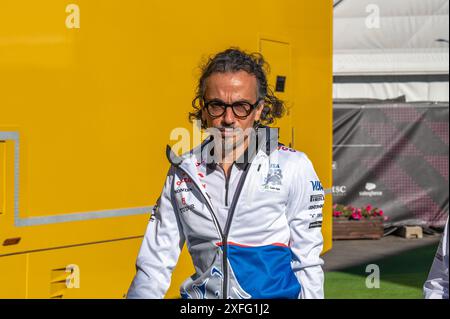 Montmelò, Barcelona Spanien - 06 23 2024: F1-Fahrer und Formel-1-Autos beim spanischen GP Spanien 2024 Stockfoto