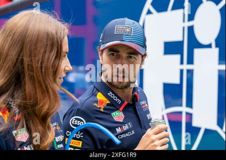 Montmelò, Barcelona Spanien - 06 23 2024: F1-Fahrer und Formel-1-Autos beim spanischen GP Spanien 2024 Stockfoto