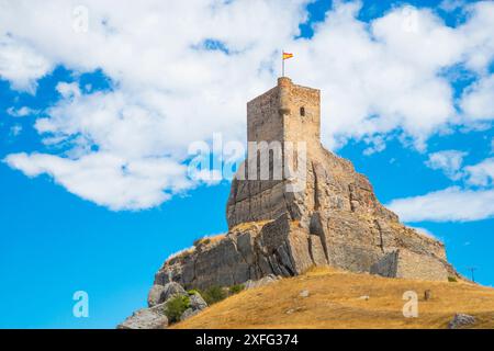 Schloss. Atienza, Provinz Guadalajara, Castilla La Mancha, Spanien. Stockfoto