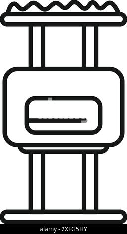 Einfaches Symbol für das Aufwärmen eines elektrischen Herds, perfekt für Rezepte und Kochdesigns Stock Vektor