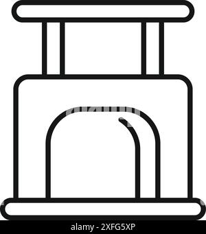 Moderner Kamin mit Ablage für minimalistische Inneneinrichtung für Wärme und Komfort Stock Vektor