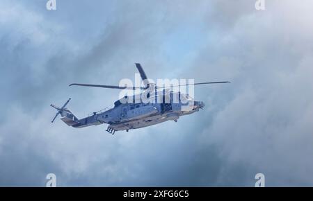 Ottawa, Ontario, Kanada - 1. Juli 2024: Ein Hubschrauber der Canadian Forces CH-148 Zyklon tritt auf der Canada Day Airshow auf Stockfoto