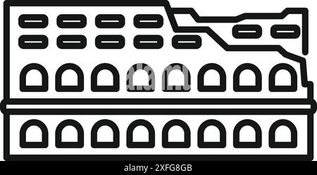 Einfache Illustration des kolosseums, das antike römische Architektur darstellt Stock Vektor