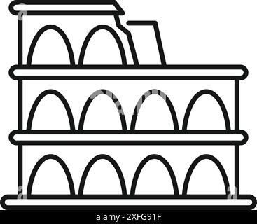 Einfaches Symbol im Linienstil des kolosseums, dem berühmten Amphitheater in rom Stock Vektor
