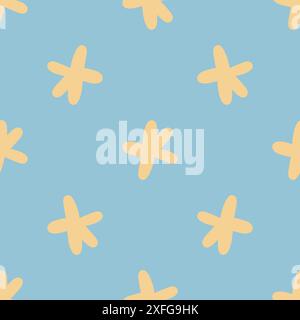 Abstrakte Blumensterne auf blauem Hintergrund Stock Vektor