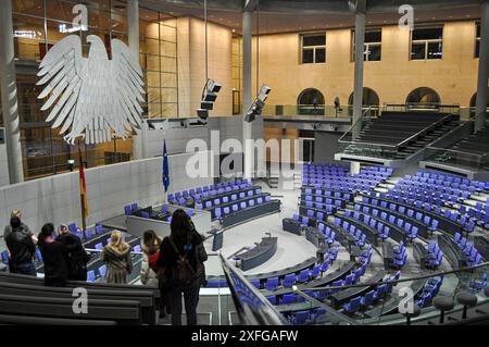 Berlin, Deutschland. Der Deutsche Bundestag im Reichstagsgebäude Stockfoto