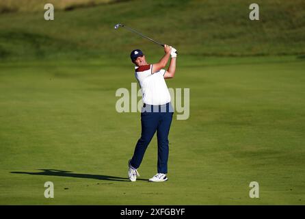 Dateifoto vom 30 20.09.2023 des Team Europe-Mannes Sepp Straka, der glaubt, dass er frei von irgendeinem „verrückten Hype“ bleibt, obwohl er seinen John Deere Classic-Titel als bester Spieler im Feld verteidigt. Ausgabedatum: Mittwoch, 3. Juli 2024. Stockfoto