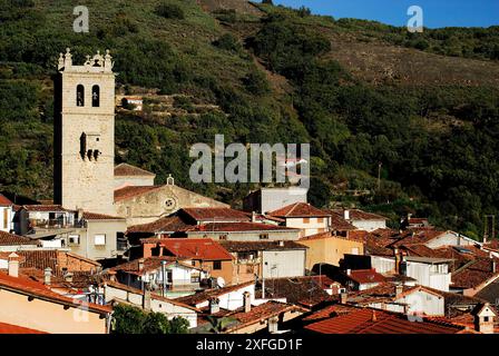 Pfarrkirche San Lorenzo Martyr, Garganta de la Olla, Caceres, Extremadura, Spanien Stockfoto