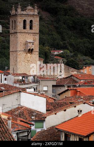 Pfarrkirche San Lorenzo Martyr, Garganta de la Olla, Caceres, Extremadura, Spanien Stockfoto