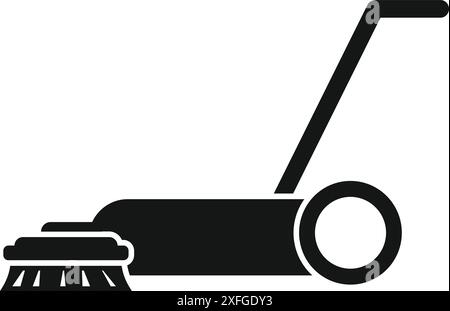 Einfaches Symbol für eine Bodenmaschine mit rotierenden Bürsten für eine effektive Reinigung Stock Vektor