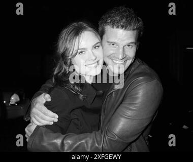 Emily Deschanel und David Boreanaz nehmen am 17. Mai 2006 am 20. Jahrhundert Fox Television Cocktail-Empfang im Taj in New York Teil. Foto: Henry McGee/MediaPunch Stockfoto