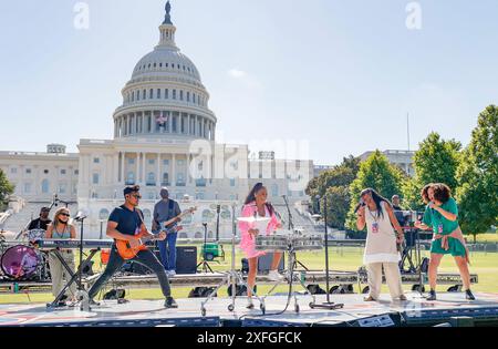 Washington, DC, USA. Juli 2024. Die Musikerin Sheila E. tritt am 3. Juli 2024 im US Capitol in Washington DC auf. Foto: Jemal Countess/UPI Credit: UPI/Alamy Live News Stockfoto