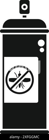 Schwarze Silhouette mit Mückenspray zum Schutz vor Malaria Stock Vektor