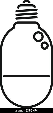 Einfache Strichgrafik-Ikone einer Glühlampe, die Kreativität und neue Ideen symbolisiert Stock Vektor