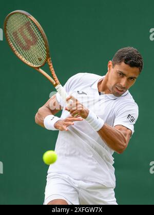 Londres, Inglaterra. Juli 2024. Thiago Monteiro (BRA) im Spiel gegen Alexei Popyrin (aus) während des Wimbledon Turniers 2023 in London, England. Quelle: David Horton/FotoArena/Alamy Live News Stockfoto