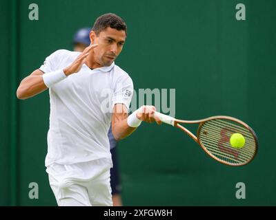 Londres, Inglaterra. Juli 2024. Thiago Monteiro (BRA) im Spiel gegen Alexei Popyrin (aus) während des Wimbledon Turniers 2023 in London, England. Quelle: David Horton/FotoArena/Alamy Live News Stockfoto